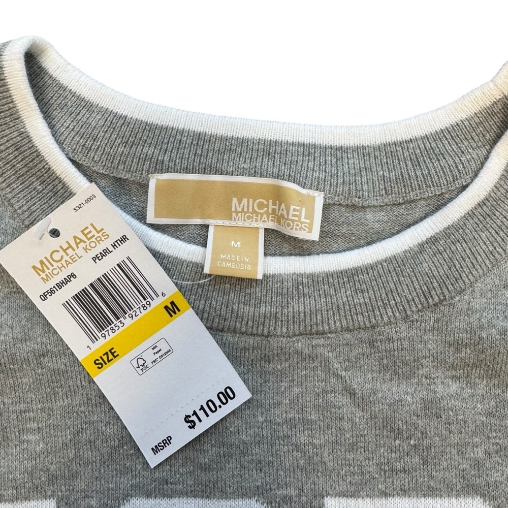 Michael Kors Gray KORS Logo Crop Sweatshirt - Picture 7 of 12